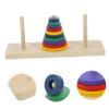 JOINPAYA Wooden Tower of Hanoi Puzzle Game Intellectual Toy for Adults and Kids Creative Brain Teaser Board Game for Home DIY and Party Playing Smooth Safe Surface 7.48X2.36X2.87 Inches view 2
