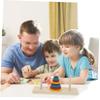 JOINPAYA Wooden Tower of Hanoi Puzzle Game Intellectual Toy for Adults and Kids Creative Brain Teaser Board Game for Home DIY and Party Playing Smooth Safe Surface 7.48X2.36X2.87 Inches view 3