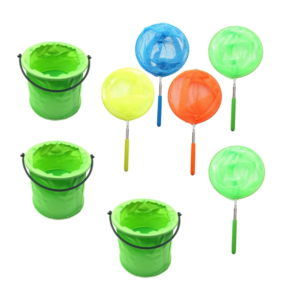 BESPORTBLE 1Set Extendable Insect Catching Nets Telescopic Butterfly Nets Crabbing Buckets Fishing for Outdoor Fun for Catching Butterflies Random