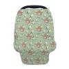 5-in-1 Unisex Cartoon Farm Cow Floral Pattern Baby Carseat Stroller Cover for Boys Girls, Highland Cow Flowers Infant Toddler Privacy Nursing Breastfeeding Canopy, Grocery Shopping Cart Cover-24x28 view 1