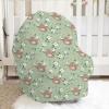 5-in-1 Unisex Cartoon Farm Cow Floral Pattern Baby Carseat Stroller Cover for Boys Girls, Highland Cow Flowers Infant Toddler Privacy Nursing Breastfeeding Canopy, Grocery Shopping Cart Cover-24x28 view 3
