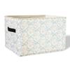 XDFVL Coquette Blue Bow Floral Storage Basket Bins With Handles for Girls Kids, Bow Floral Pattern Foldable Laundry Basket for Girls Room Nursery Bedroom Bathroom Clothes Toys Books view 1