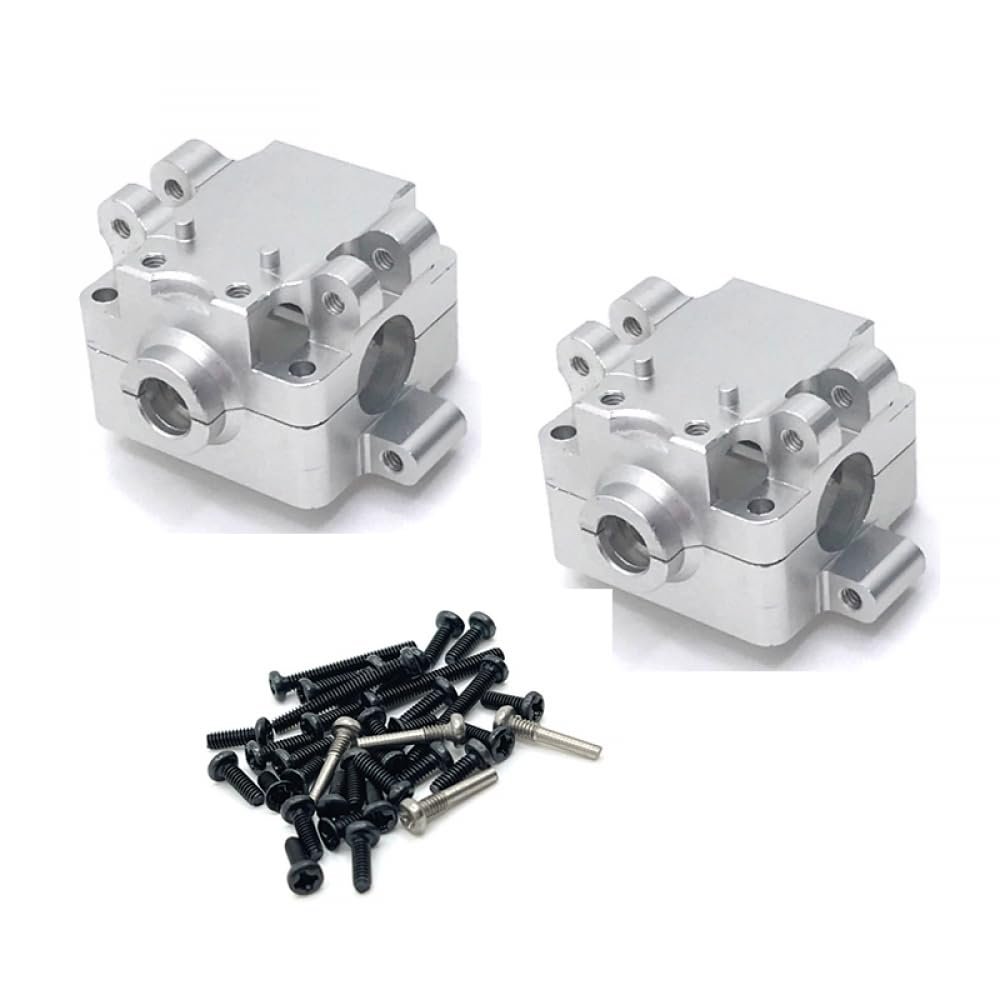 2-Piece Metal Gearbox Upgrade Compatible with 1/28 284131 RC Car Parts Fits K969 K979 K989 K999 P929 P939 Models(White)