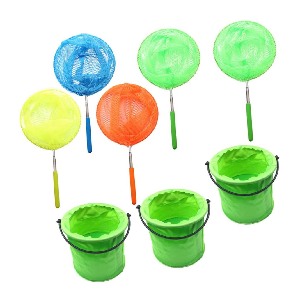 CIYODO 1Set Extendable Catching Nets Insect and Butterfly Fishing Kit for Outdoor Exploration for Gross Motor Skills
