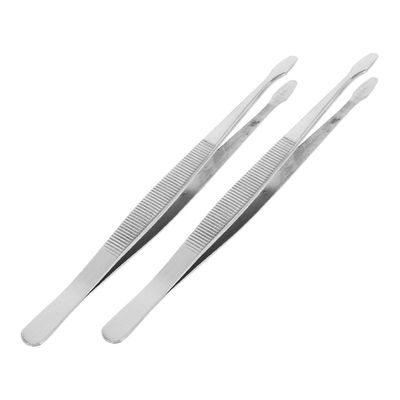 Abaodam 2Pcs Precision Stainless Steel Tweezers Antistatic Non Slip Tips for Stamp Collecting Jewelry Making Electronic Assembly Portable Craft Tool for Delicate Handling