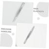 Abaodam 2Pcs Precision Stainless Steel Tweezers Antistatic Non Slip Tips for Stamp Collecting Jewelry Making Electronic Assembly Portable Craft Tool for Delicate Handling view 3