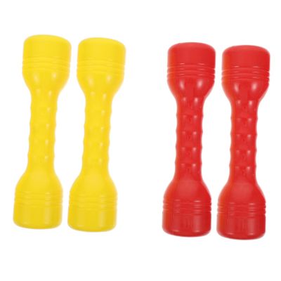 BESPORTBLE 4Pcs Creative Vocal Dumbbells for Kids Plastic Fitness Exercise Toy Set for Dance and Gym Training for Toddlers and Preschoolers