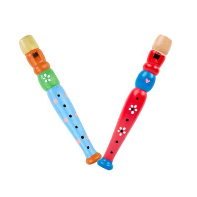 BESPORTBLE 2Pcs Colorful Wooden Rhythm Flutes for Musical Instruments for Adorable Piccolo with Fun Educational Music for Boys