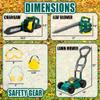 TeganPlay Kids Leaf Blower, Toy Chainsaw, and Lawn Mower Set | Realistic Toddler Landscaping Power Tools with Sound and Action| Includes Safety Goggles Mask and Earmuffs view 2