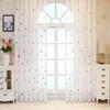 Iuokuby Cute Triangle Embroidery in Children's Room Voile Sheer Curtains Semi Shading Window Curtain Rod Pocket for Living Kids Nursery Room Bedroom Patio(1 Panel, W 50 x L 84 inch, Pink) view 1