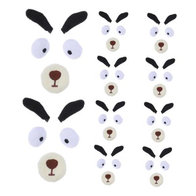 VILLCASE 10 Sets Plush Dog Accessory Kits for DIY Craft Supplies Animal Safety Noses Mouths Eyes Eyebrows for Stuffed Animals and Costumes for Creative Projects
