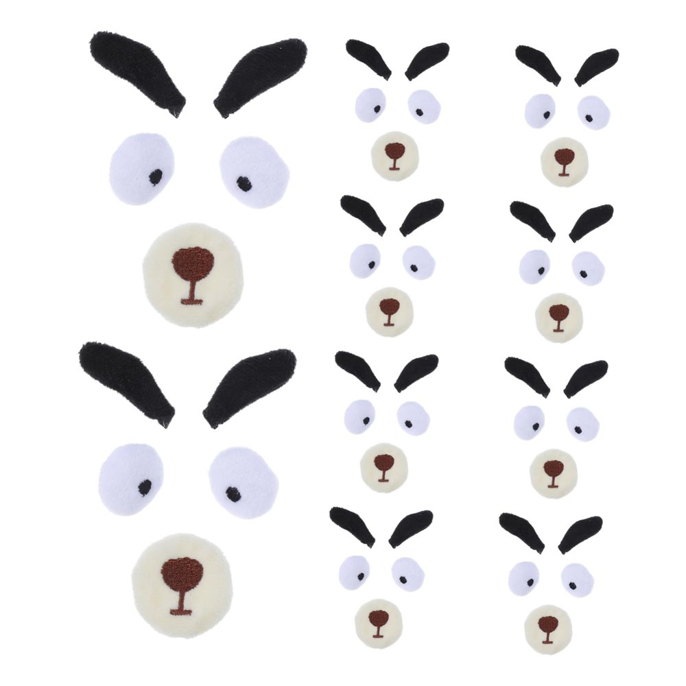 VILLCASE 10 Sets Plush Dog Accessory Kits for DIY Craft Supplies Animal Safety Noses Mouths Eyes Eyebrows for Stuffed Animals and Costumes for Creative Projects