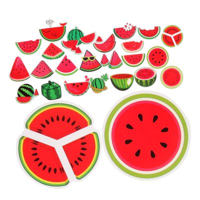 Angoily 50Pcs Watermelon Stickers for Summer Parties Vibrant Self Adhesive Watermelon Decorations for Birthday Beach and Tropical Theme Events Easy to Use Fade Resistant