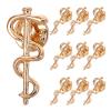 SUPVOX 10pcs Jewelry Wand Brooch Label Pin Pin Medicine Snake Caduceus Nursing Present Backpack Lapel For Doctor Nurse Golden view 1