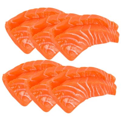 HEALSOPTHY 6pcs Realistic Simulation Salmon Model for Boys and Girls PVC Artificial Salmon Decor Home and Shop Window Display Props for Kitchen and Photography