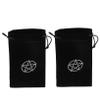 Abaodam Pentacle Pattern Tarot Cards Storage Bag Set of 2 Lint Drawstring Holder for Tarot Game Lovers Soft Fabric Pouch Compact and Lightweight Design view 1