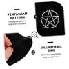 Abaodam Pentacle Pattern Tarot Cards Storage Bag Set of 2 Lint Drawstring Holder for Tarot Game Lovers Soft Fabric Pouch Compact and Lightweight Design view 2