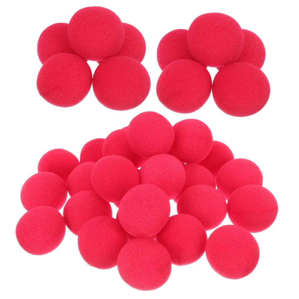 Healeved 50Pcs Red Sponge Clown Noses for Halloween Cosplay Costume Party Carnival Lightweight and Comfortable Party Supply Prop for Masquerade Events