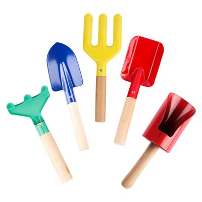 BRIGHTFUFU 5Pcs Gardening Tools with Wooden Handles Shovel Rake and Fork for for Boys and for Birthdays and Special Occasions