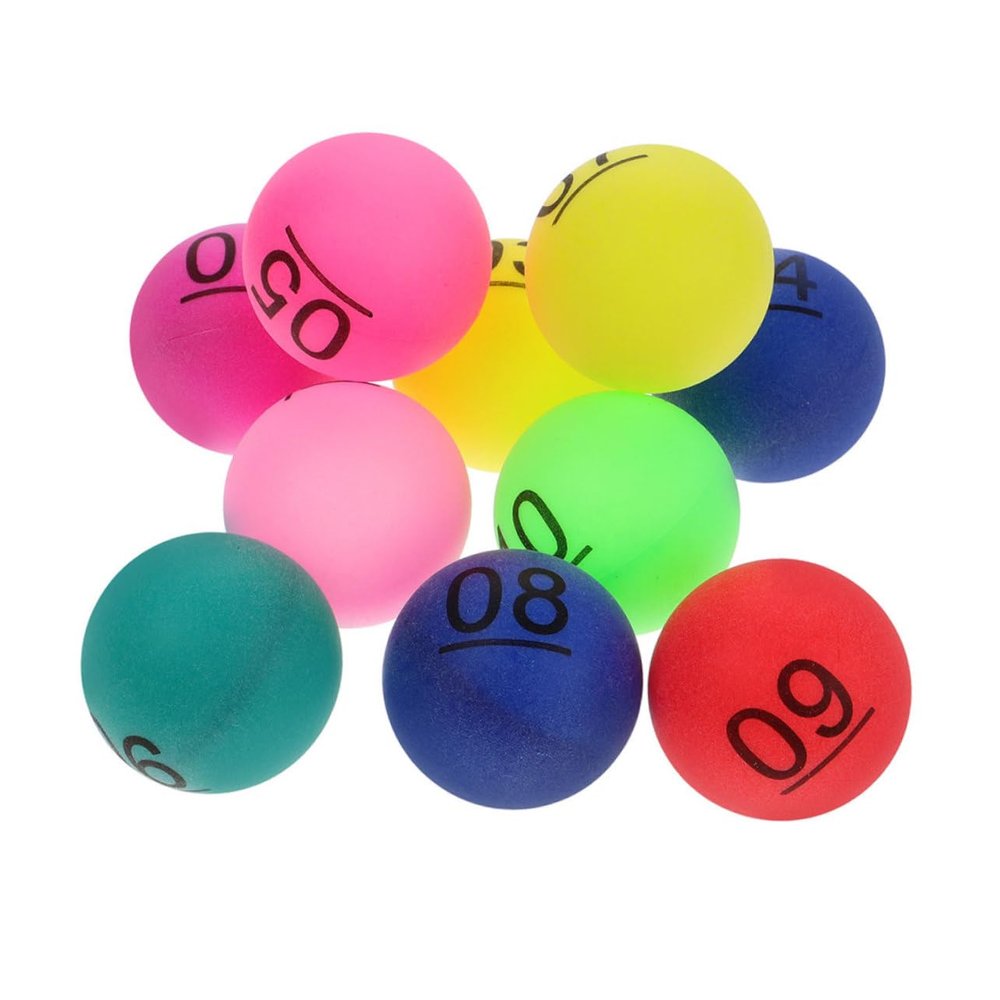 HOOTNEE Colorful Numbered Balls 1-20 for Group Activities Small Plastic Printed Pong Balls for Raffle Game Night and DIY Projects
