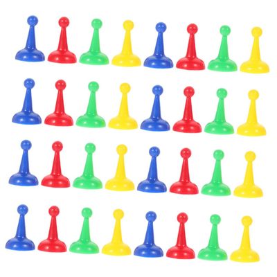 Abaodam 32pcs Flying Chess Board Game Pieces Plastic Game Pawns Replacement Chess Bright Colors for Easy Identification