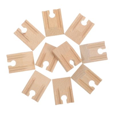 BESPORTBLE 10pcs Wooden Train Track Accessories Compatible Train Straight Track Series Educational Toy for Boys and Girls Model Railway Scene Building