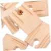 BESPORTBLE 10pcs Wooden Train Track Accessories Compatible Train Straight Track Series Educational Toy for Boys and Girls Model Railway Scene Building view 2