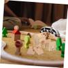 BESPORTBLE 10pcs Wooden Train Track Accessories Compatible Train Straight Track Series Educational Toy for Boys and Girls Model Railway Scene Building view 3