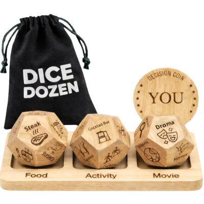 Date Night Dice 3-in-1 Food Dinner & Moive Decision Dice, Activity Decider Game for Couples, Gifts for Him Her Men Women Husband Wife, Anniversary Birthday
