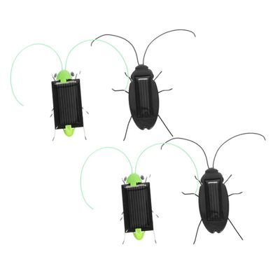 HEMOTON 4pcs Solar Powered Insect Realistic Simulation Bugs for Science Experiments Interactive Learning Solar Energy Models for Indoor and Outdoor Fun