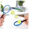 ERINGOGO 4Sets Mini Tennis Racket Set Dollhouse Tennis Kit with Keychain Balls for Sports Decor Tennis Lovers view 4
