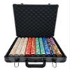 1000 pcs 10g Golden Club Ceramic Poker Chips Set with Deluxe Black Case view 1