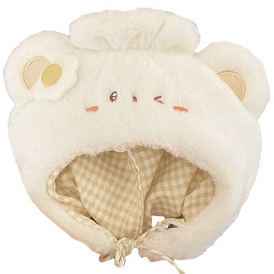 Kigurumi Cap for Stuffed Animals, Bear & Fried Eggs, for 3.9 inches (10 cm), Sewing Clothes, Kigurumi, Accessories, Geek Search, Doll, Mascot, Kpopdoll Costume