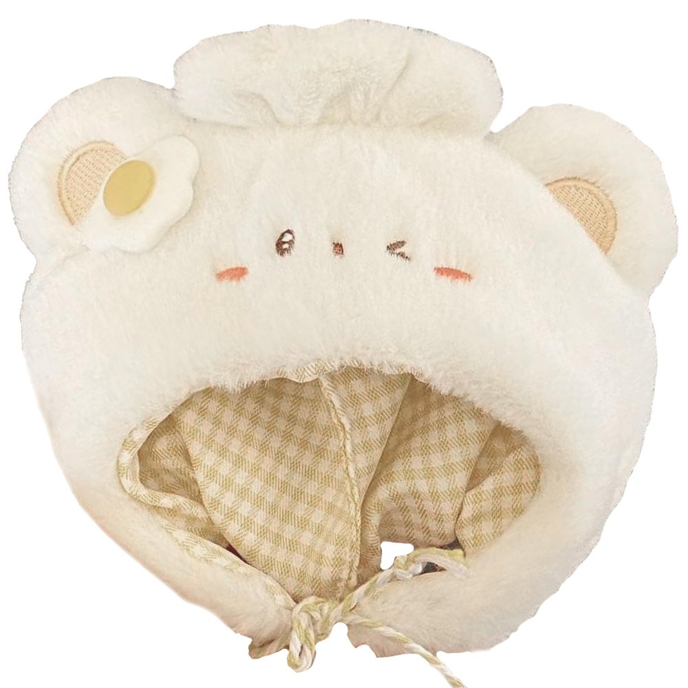 Kigurumi Cap for Stuffed Animals, Bear & Fried Eggs, for 3.9 inches (10 cm), Sewing Clothes, Kigurumi, Accessories, Geek Search, Doll, Mascot, Kpopdoll Costume