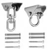 2pcs Wooden Concrete Swing Set with a Silent Swinging Frame Heavy Duty Stainless Steel Swing Hooks, and a 360Welded Hanging Brackets(Size2) view 1