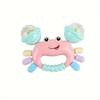 Baby Crab Rattle Toy - ABS Material, Handheld Crab Shaped Toy for Infants, Early Education Grip & Smart Toy for Newborn Boys and Girls(345A) (Pink) view 1