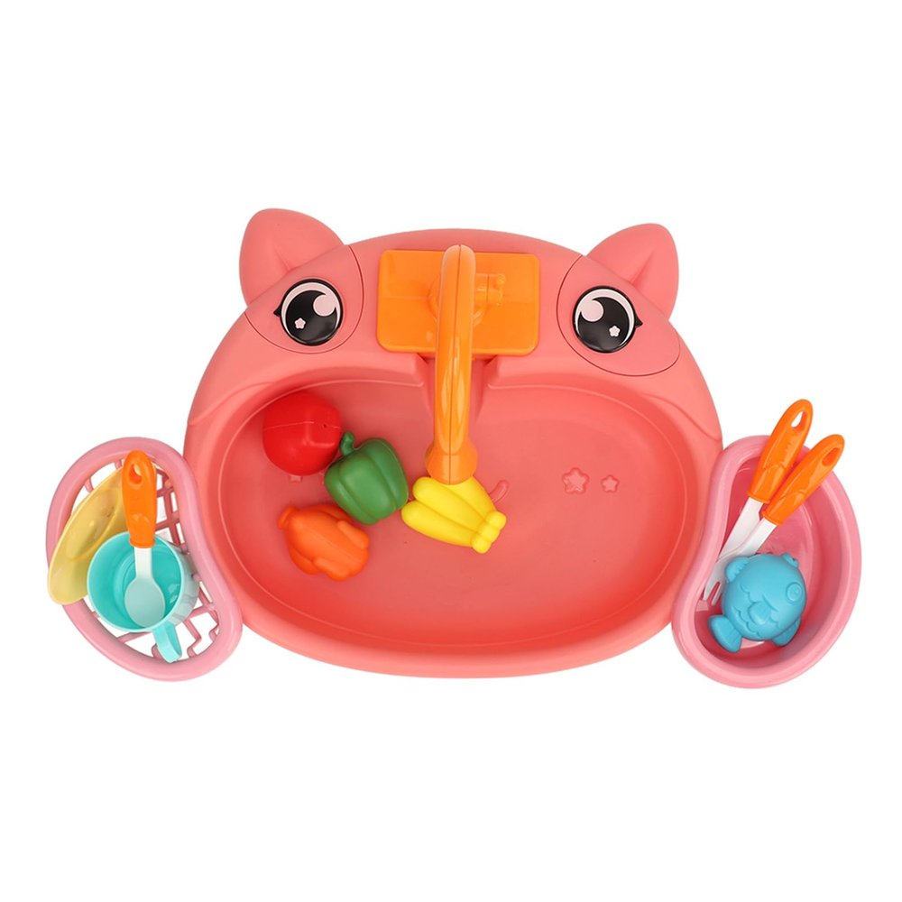 Kids Electric Dishwasher Toy, Role Play Sink with Simulated Water