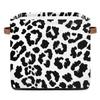 JMAVZWS Animal Leopard Print Cube Storage Bins 13 inches Fabric Storage Baskets with Leather Handles Shelf Organizers Collapsible Closet Cube Bins for Clothes Home view 1