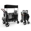Touheart Wagon Stroller for 2 Kids - Double Seater Push Stroller with Canopy | Collapsible Foldable Wagon for Kids Toddlers & Infants with Removable Seat Pads (Grey) view 1