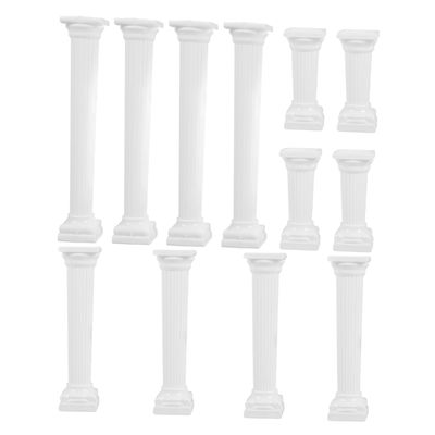 HAKIDZEL 12pcs Mini Roman Column Statue Decorative Roman Pillar Photo Prop for Home Office Decor