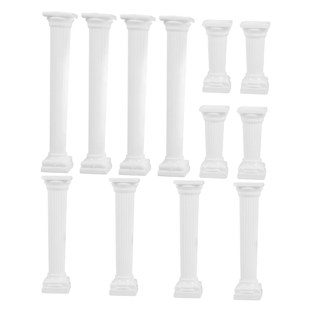 HAKIDZEL 12pcs Mini Roman Column Statue Decorative Roman Pillar Photo Prop for Home Office Decor