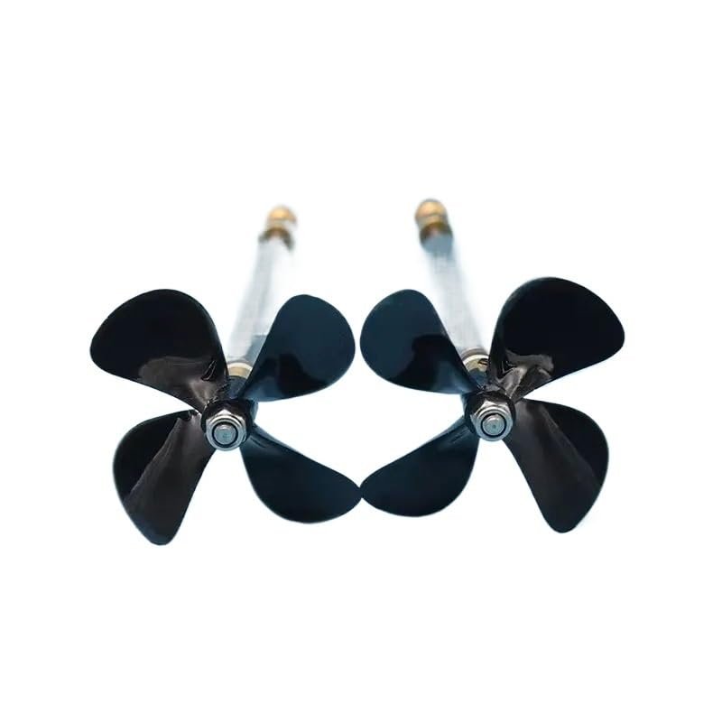 1 Pairs 4mm Boat Shaft Drive Shaft with Left and Right 4 Blades Propeller +Brass Coupler for Rc Baits Fishing Boat Trawler Boat(L15cm-4x3.17mm)