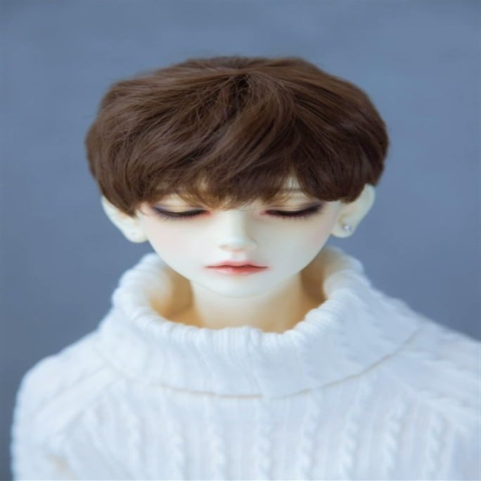 1/3 1/4 1/6 1/8 BJD Male Doll Wig Doll Hair Soft Short Hair for Movable Doll Action FigureJointed Doll DIY Toys (Dark Brown)(1/6)
