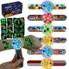 144PCS Monster Truck Party Favors for Kids, 96 Glow Tattoos Pre-cut + 24 Slap Bracelets + 24 Light Up Spinning Toys, Birthday Goodie Bag Stuffers, Stocking Stuffers, Glow in The Dark Supplies view 1