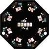 48 Inch Foldable Poker Table Top for 8 Players, Octagon Poker Table Topper with Chips Tray & Cup Holders, Professional Texas Holdem Poker Table Mat Layout with Carrying Bag for Card Casino Games view 1