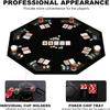 48 Inch Foldable Poker Table Top for 8 Players, Octagon Poker Table Topper with Chips Tray & Cup Holders, Professional Texas Holdem Poker Table Mat Layout with Carrying Bag for Card Casino Games view 2