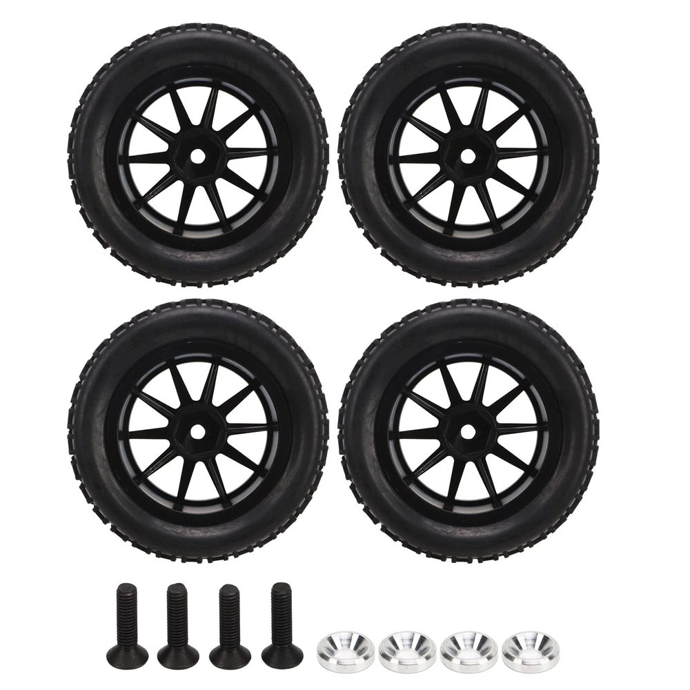 4Pcs 1/16 Scale RC Car Tires RC Tires with 10 Spokes for 1/16 Remote Control Car AXI31594 2BL
