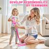 BLAXTEM 4-in-1 Kids Toy Vacuum That Works with Suction, Electric Toy Toddler Vacuum Cleaner for Children Ages 3 4 5 6+ Boys & Girls,Toddlers Toys Cleaning Set for Pretend Play (Pink) view 4