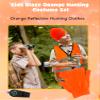 5 Pcs Orange Hunting Costume Set Orange Reflective Hunting Clothes Kids Reflective Safety Vests and Beanie for Outdoor Adventure view 4