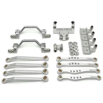 tctrbvv Rc Connecting Rod for WPL C64 C64-1 1/16 Metal for Chassis Link Rod Pull Rod Shock Mount Servo Bracket Set RC Car Parts and Accessories Upgrade Replacement Use(Silver)